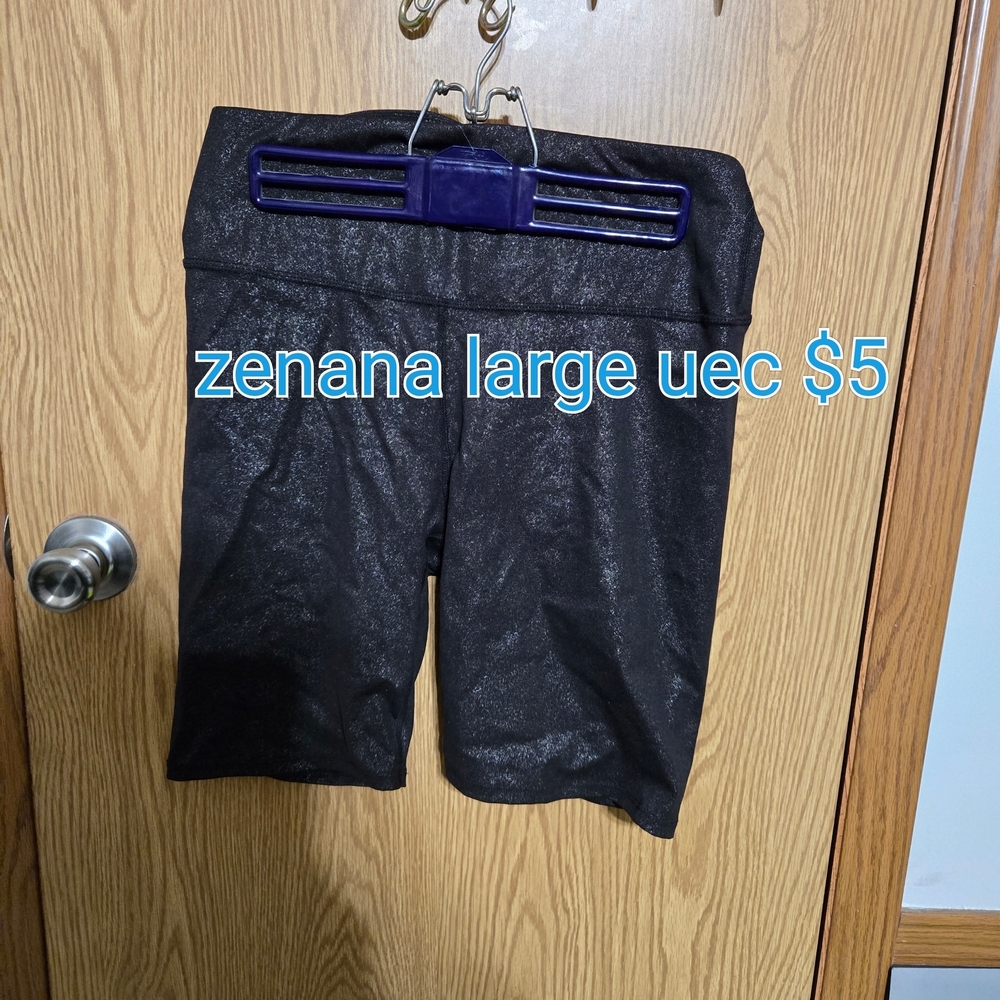 Zenana Outfitters Women's Shimmering Black Bike Shorts